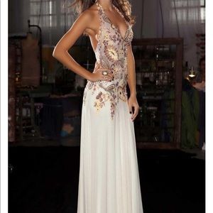 Ema Savahl Hand Painted dress in Blue